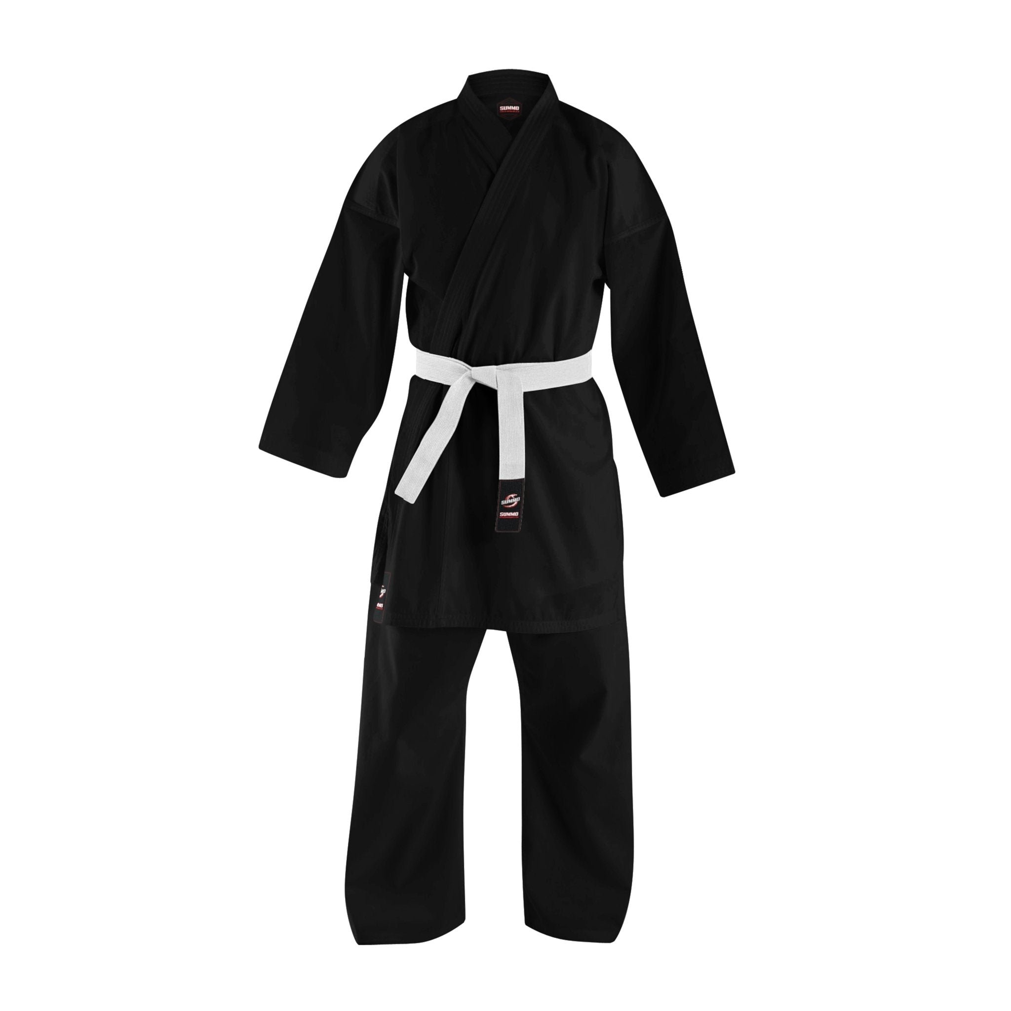 14 oz. Plain Black Heavy Weight Karate Uniform Summo Sports