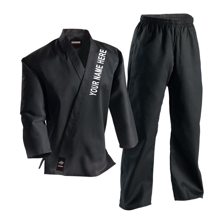 10 oz. Alpha Custom Black Medium Weight Karate GI - Summo Sports