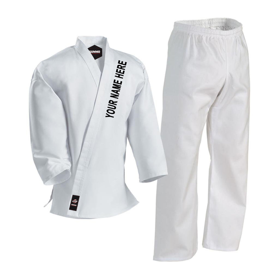 10 oz. Alpha Custom White Medium Weight Karate GI - Summo Sports