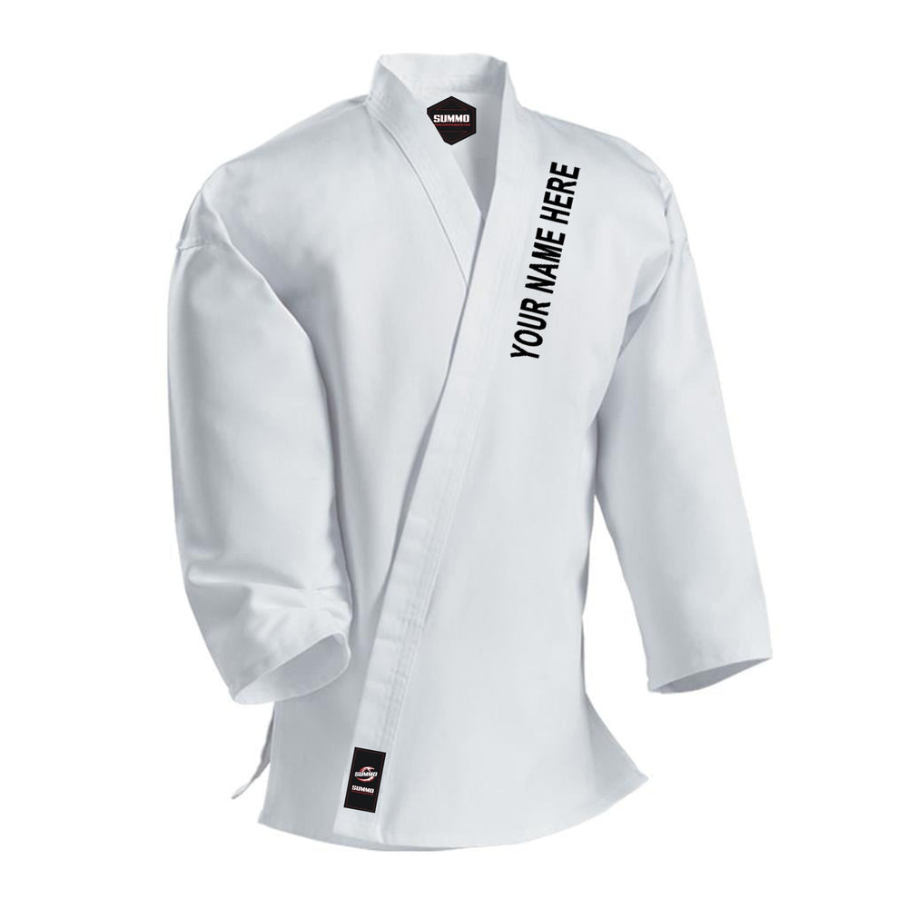 10 oz. Alpha Custom White Medium Weight Karate GI - Summo Sports
