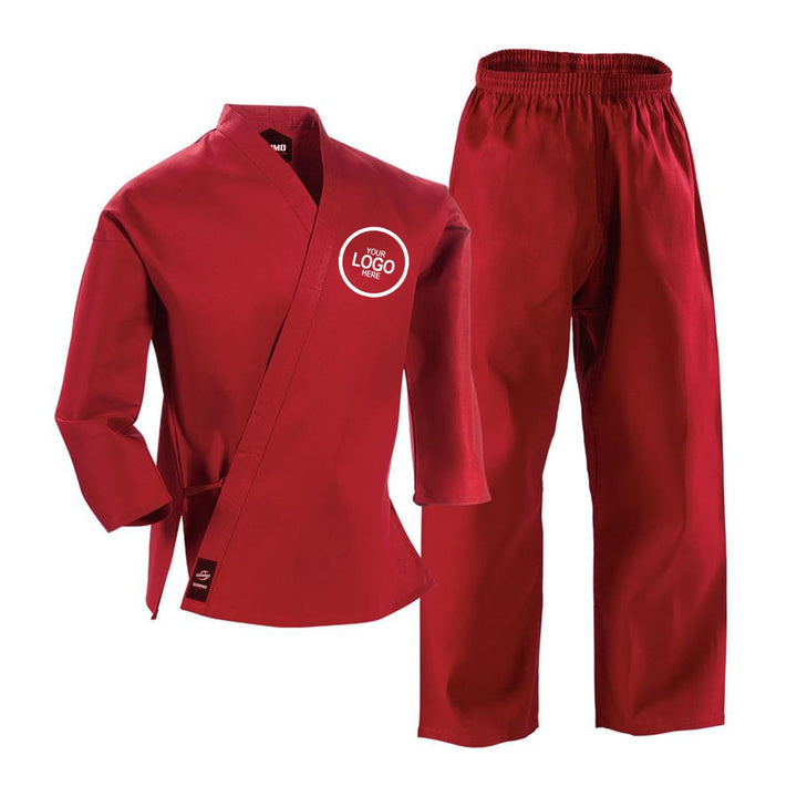 10 oz. Custom Red Medium Weight Karate GI - Summo Sports