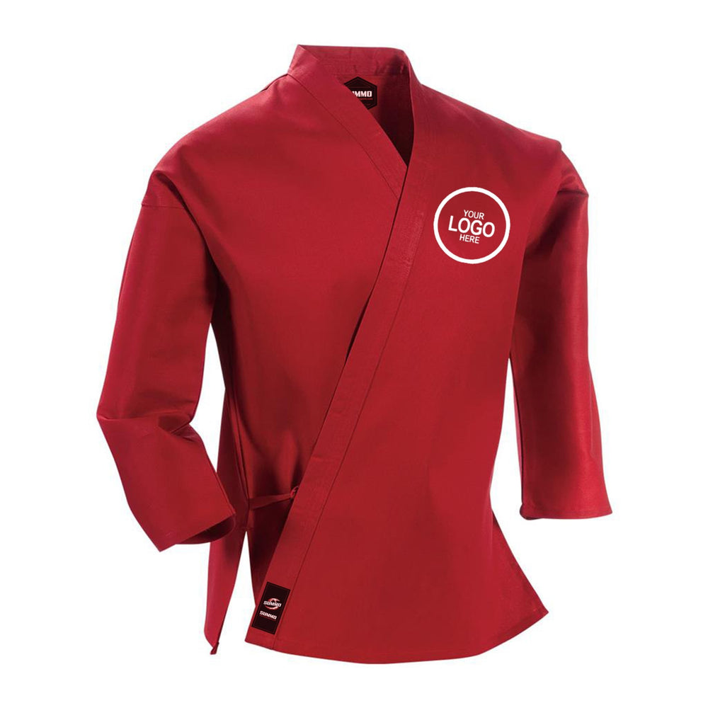 10 oz. Custom Red Medium Weight Karate GI - Summo Sports