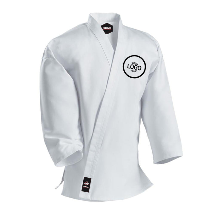 10 oz. Custom White Medium Weight Karate GI - Summo Sports