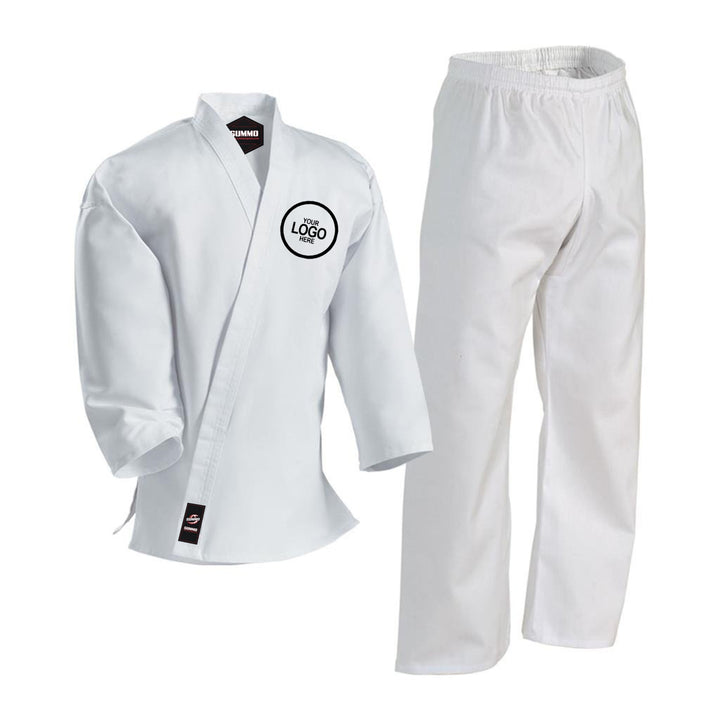 10 oz. Custom White Medium Weight Karate GI - Summo Sports