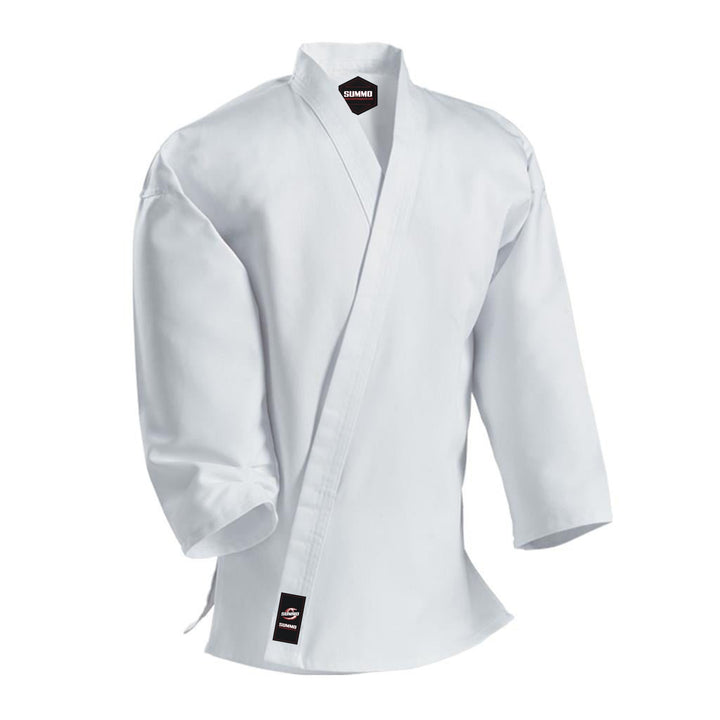 10 oz. Plain White Medium Weight Karate Uniform - Summo Sports