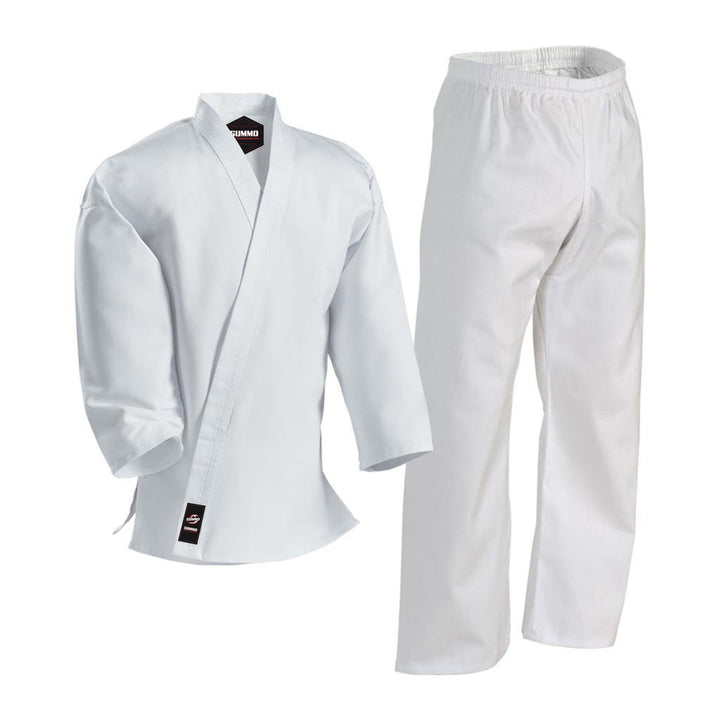 10 oz. Plain White Medium Weight Karate Uniform - Summo Sports