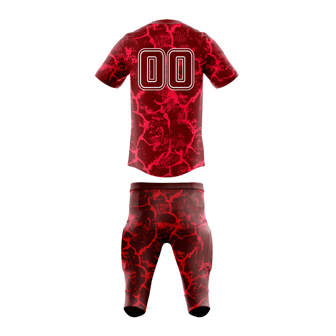 Red Fracture American Football Uniform