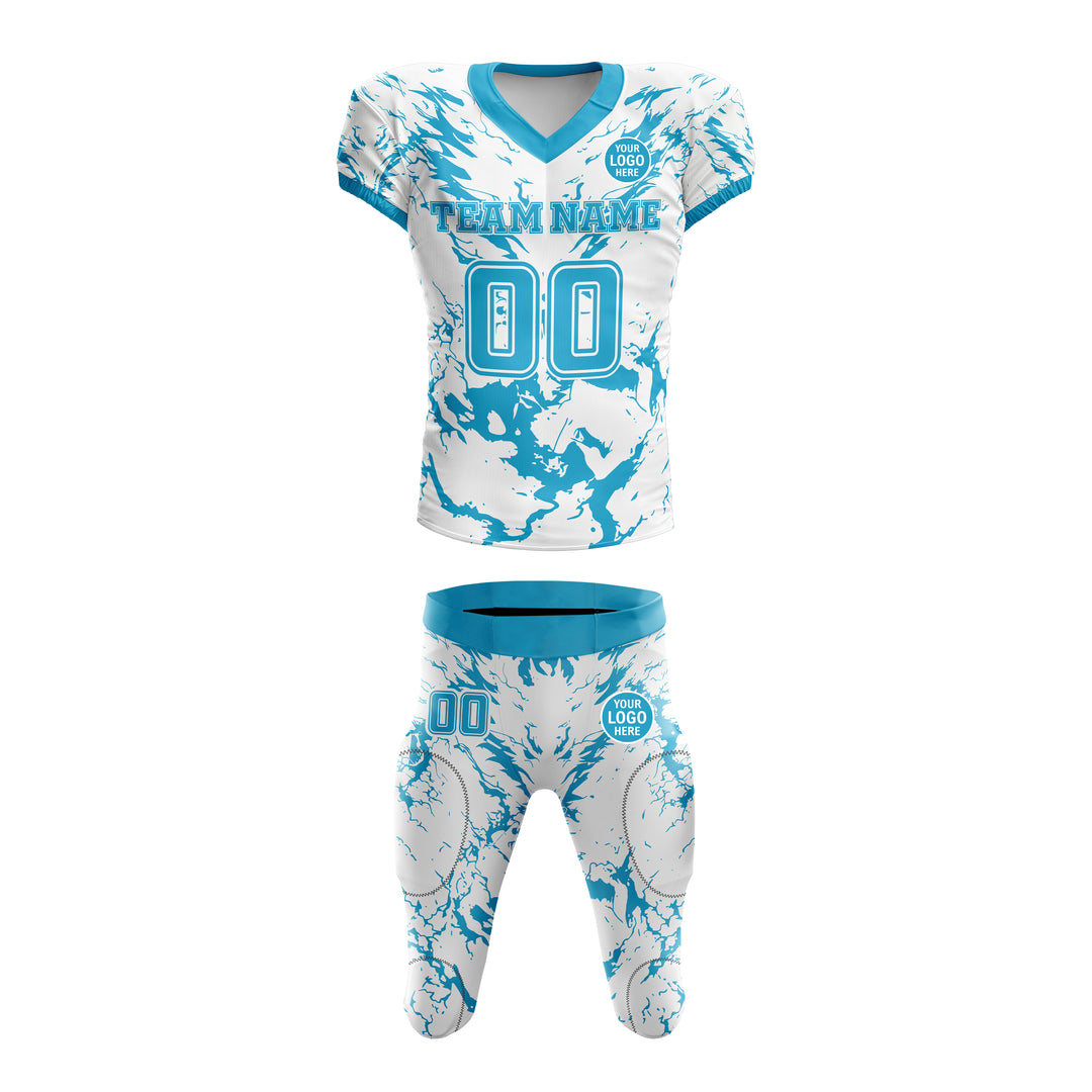 Azure Blizzard American Football Uniform