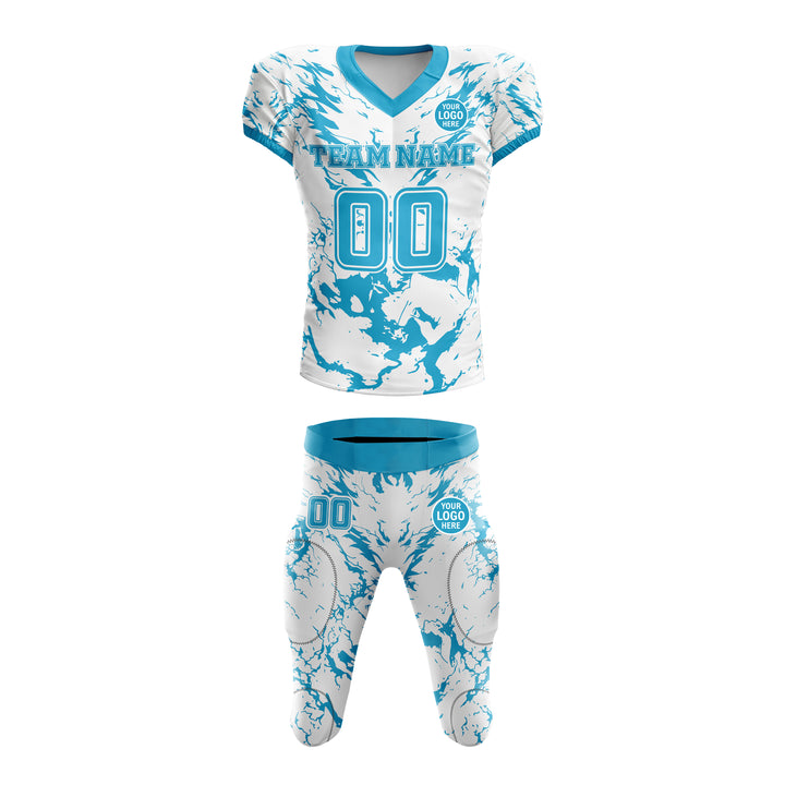 Azure Blizzard American Football Uniform