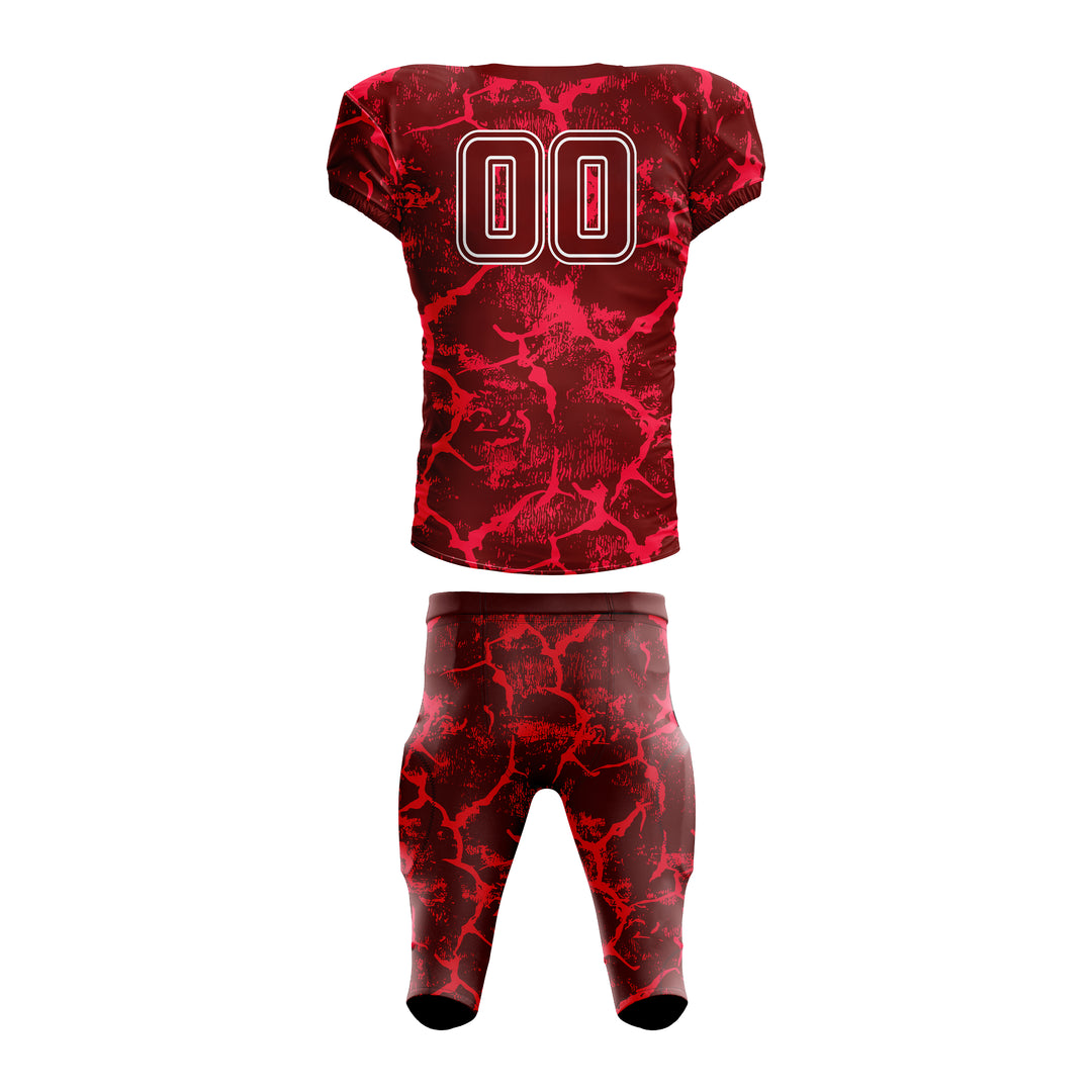 Red Fracture American Football Uniform