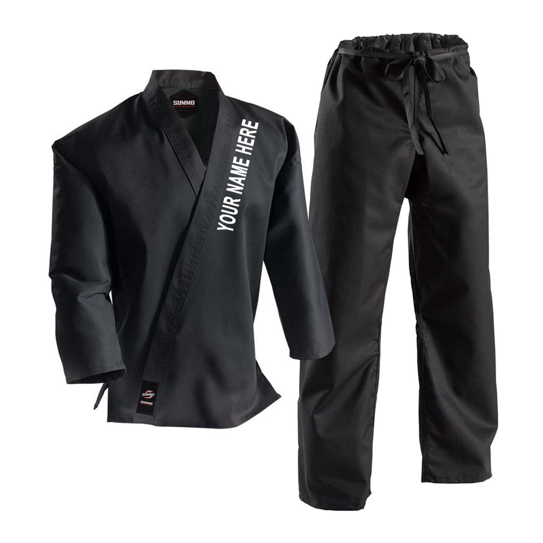 14 oz. Alpha Custom Black Heavy Weight Karate GI - Summo Sports