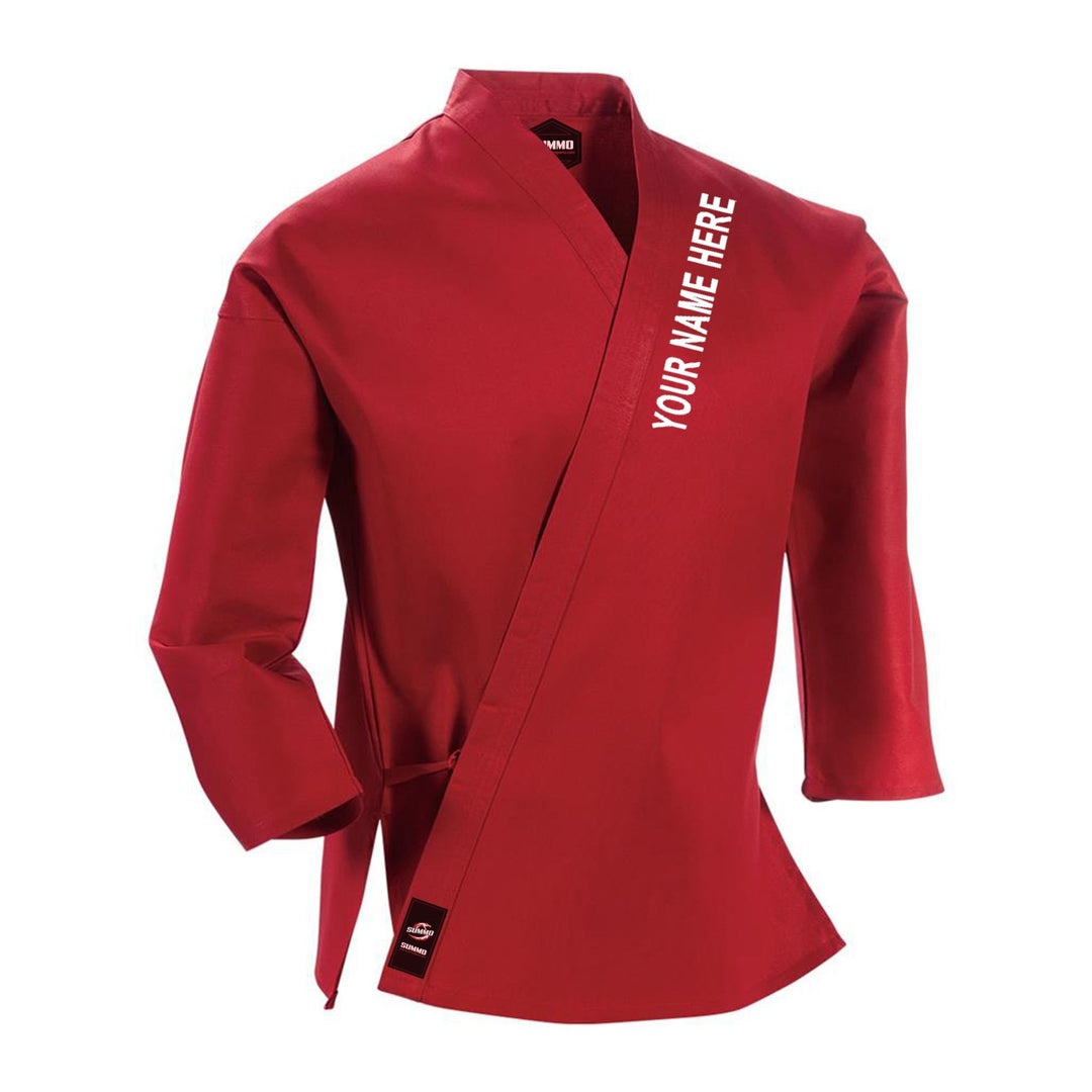 14 oz. Custom Red Heavy Weight Karate GI - Summo Sports