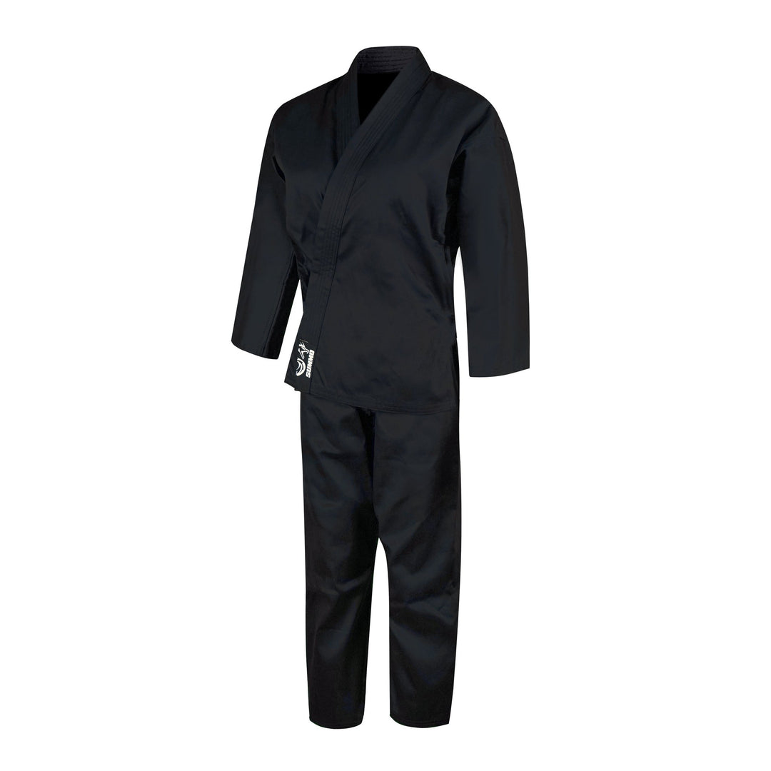 14 oz. Plain Black Heavy Weight Karate Uniform - Summo Sports