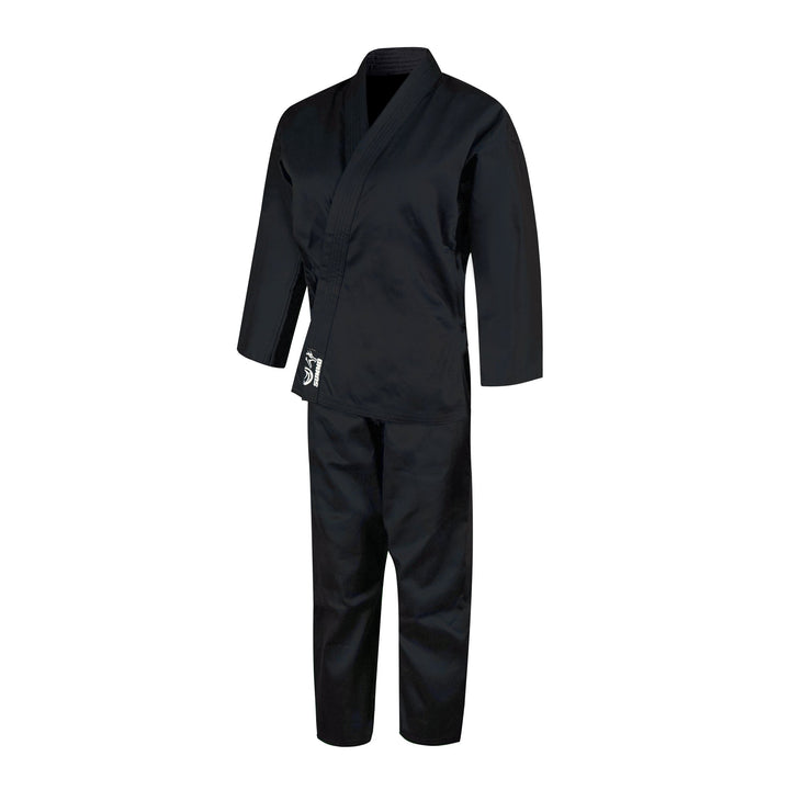 14 oz. Plain Black Heavy Weight Karate Uniform - Summo Sports