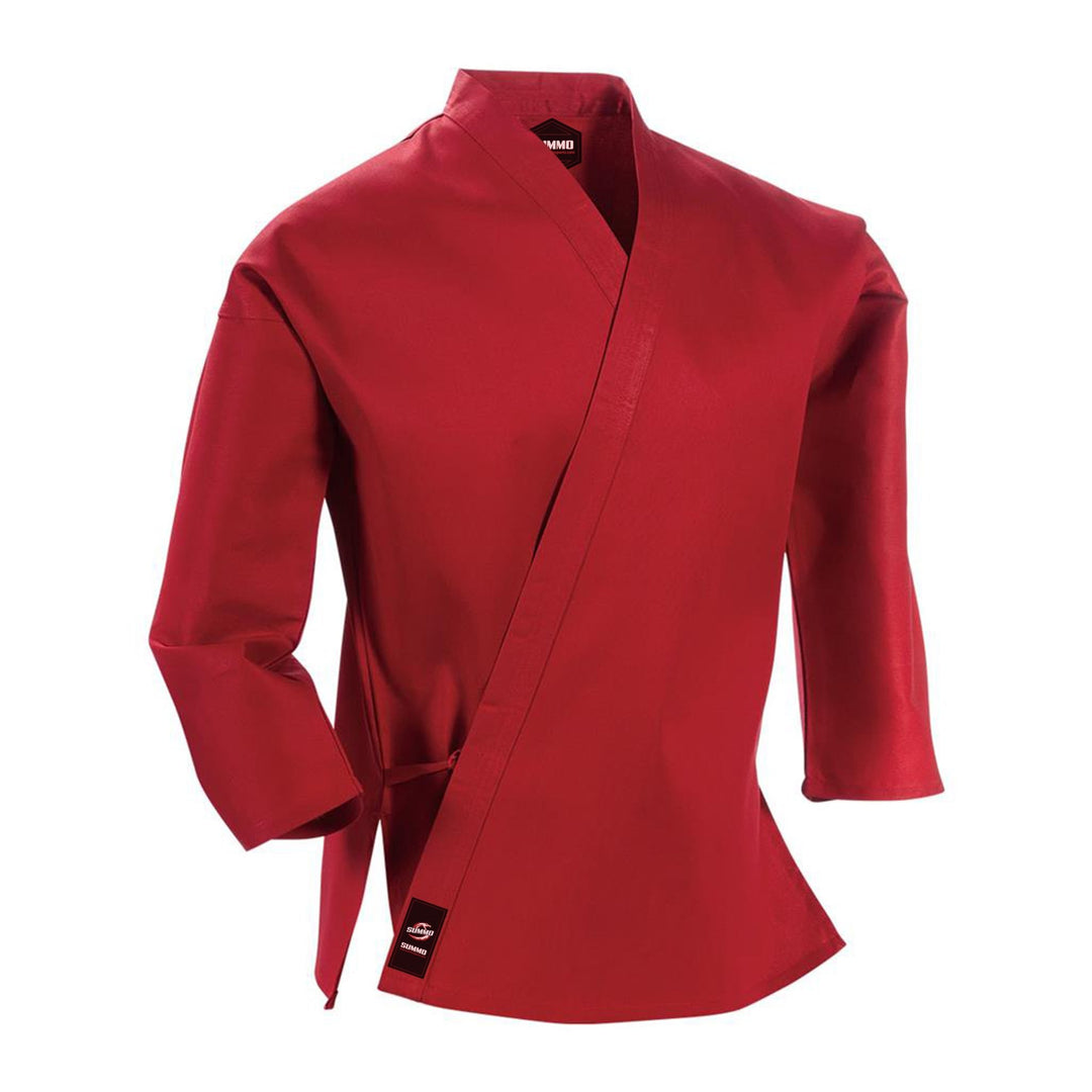 14 oz. Plain Red Heavy Weight Karate Uniform - Summo Sports