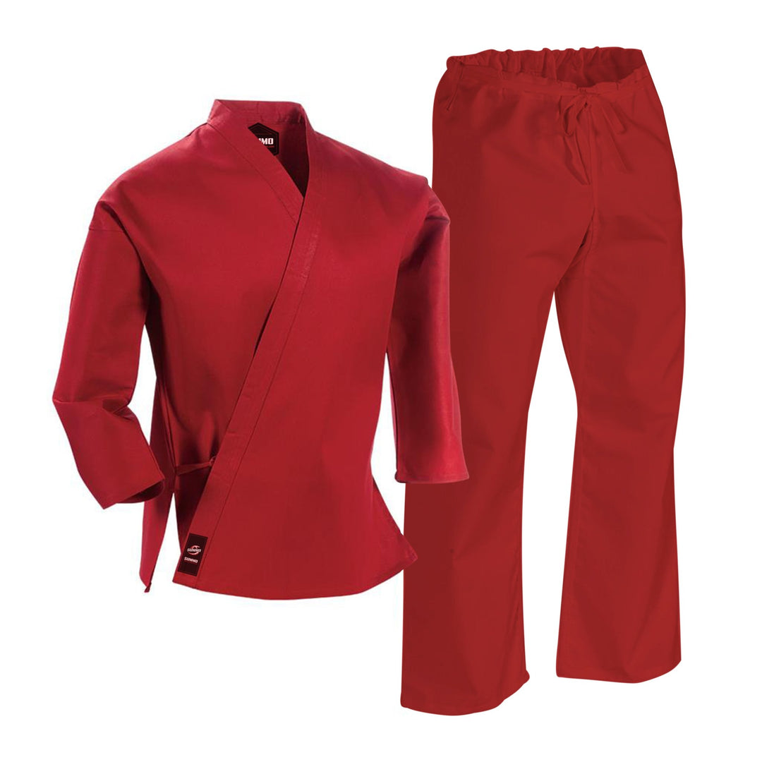 14 oz. Plain Red Heavy Weight Karate Uniform - Summo Sports