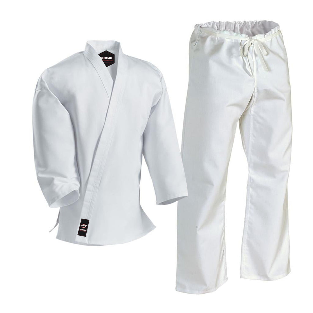 14 oz. Plain White Heavy Weight Karate Uniform - Summo Sports