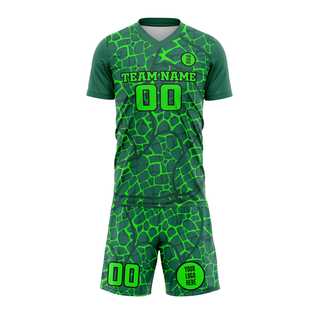 custom green soccer uniform