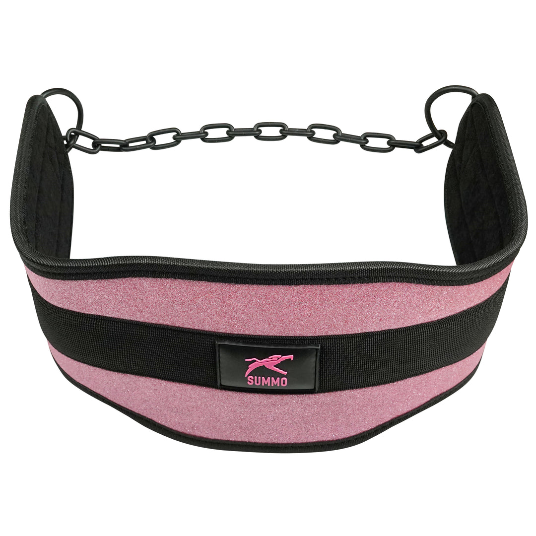 Pink Quartz Dip Belt with Chain