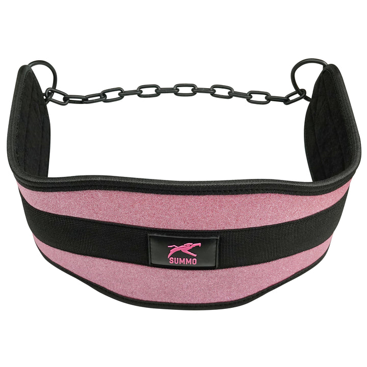Pink Quartz Dip Belt with Chain