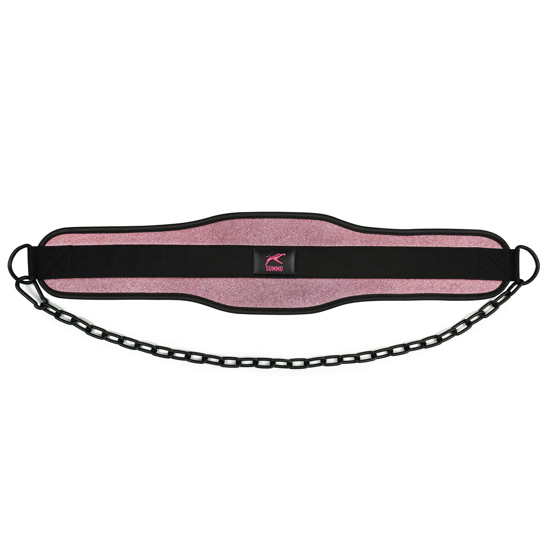 Pink Quartz Dip Belt with Chain