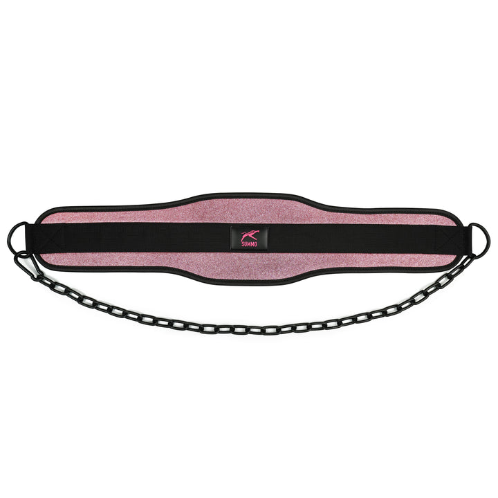 Pink Quartz Dip Belt with Chain