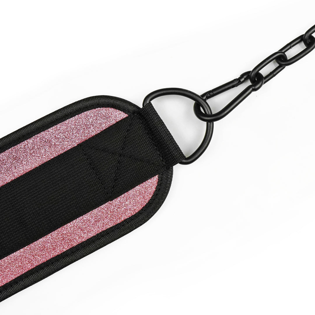 Pink Quartz Dip Belt with Chain