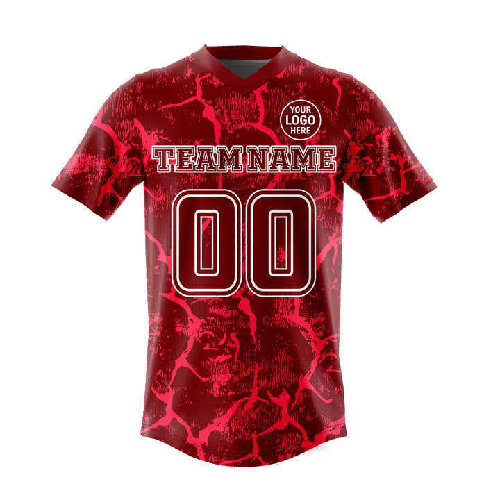 Red Fracture American Football Uniform