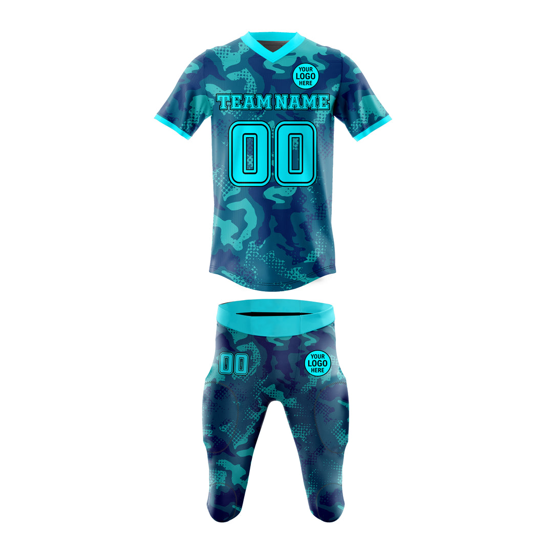 Aqua Camo American Football Uniform