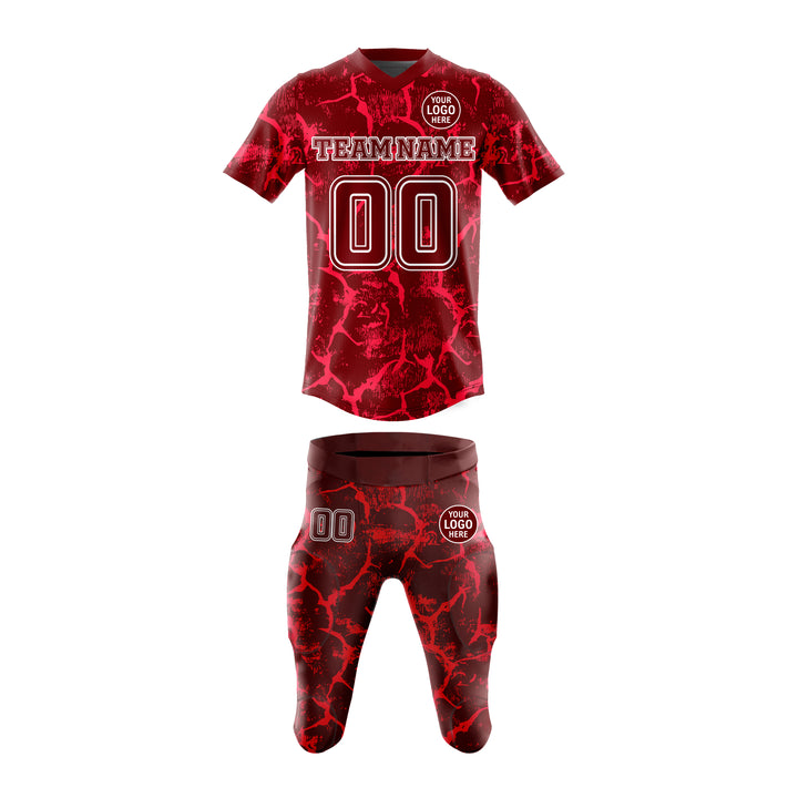 Red Fracture American Football Uniform