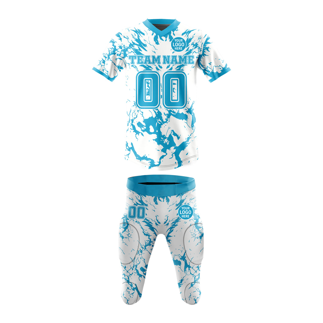 Azure Blizzard American Football Uniform