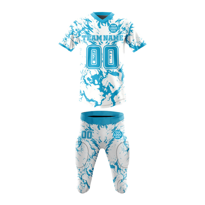 Azure Blizzard American Football Uniform