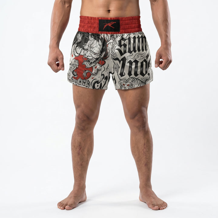 Crimson Oni Muay Thai Shorts