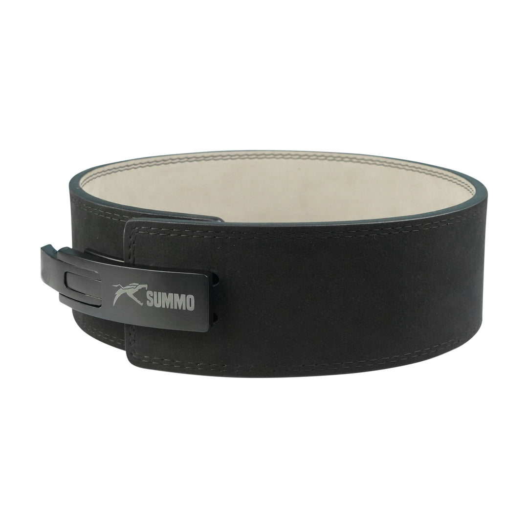 Midnight Black Dual-Sided Leather Weightlifting Belt