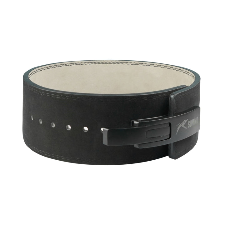 Midnight Black Dual-Sided Leather Weightlifting Belt