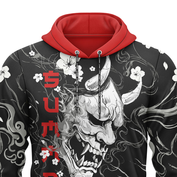 Crimson Oni Full-Print Hoodie For Men/Women