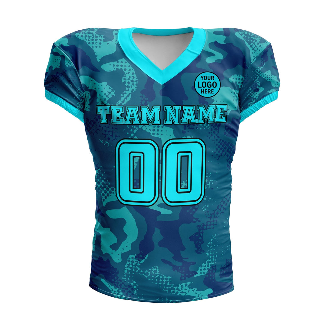Aqua Camo American Football Jersey - Summo Sports