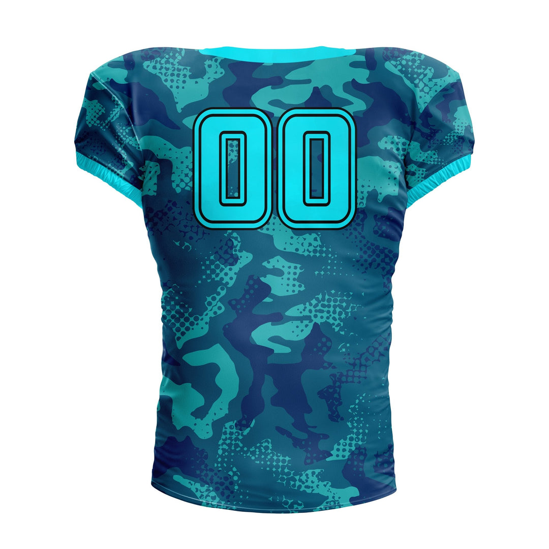 Aqua Camo American Football Jersey - Summo Sports