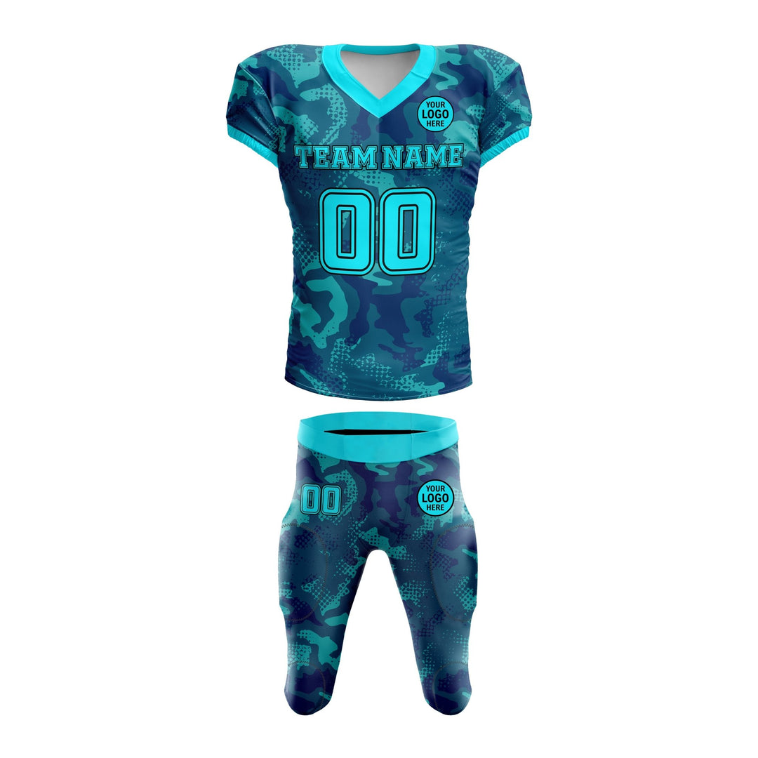 Aqua Camo American Football Uniform - Summo Sports