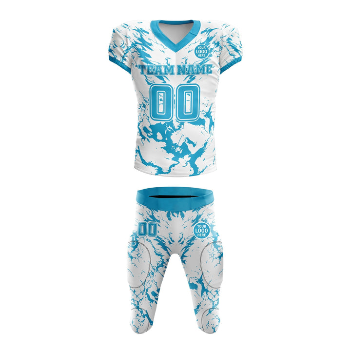 Azure Blizzard American Football Uniform - Summo Sports