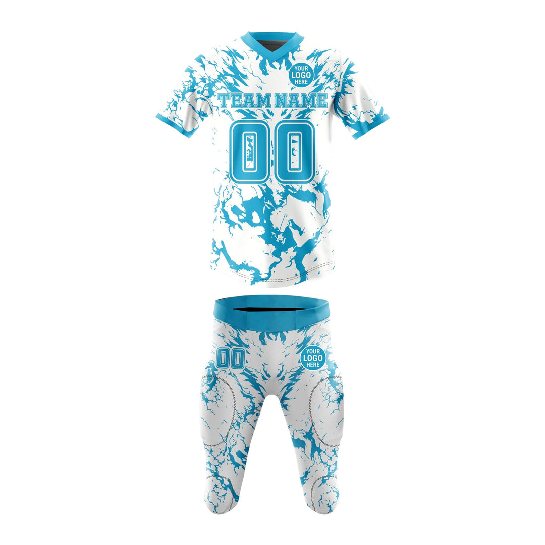 Azure Blizzard American Football Uniform - Summo Sports