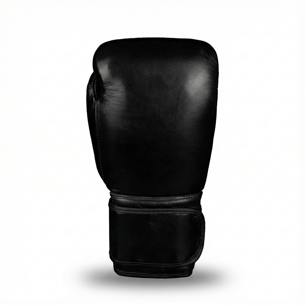 Basic Black Genuine Leather Boxing Gloves - Summo Sports