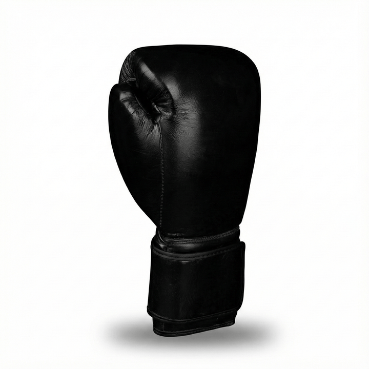 Basic Black Genuine Leather Boxing Gloves - Summo Sports