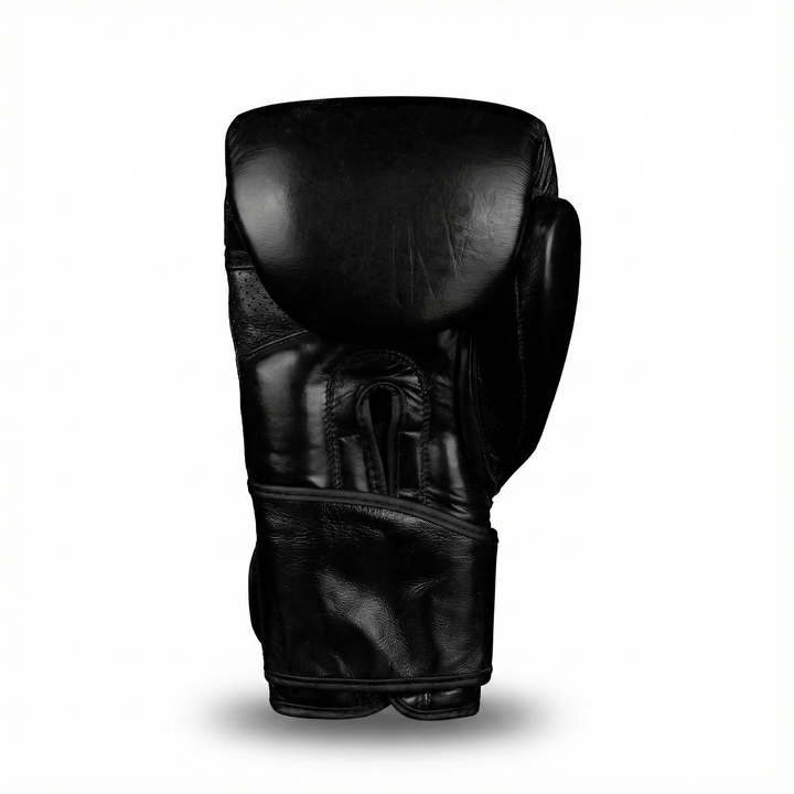 Basic Black Genuine Leather Boxing Gloves - Summo Sports
