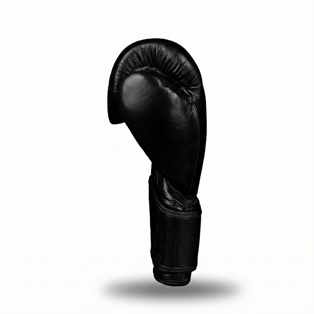 Basic Black Genuine Leather Boxing Gloves - Summo Sports