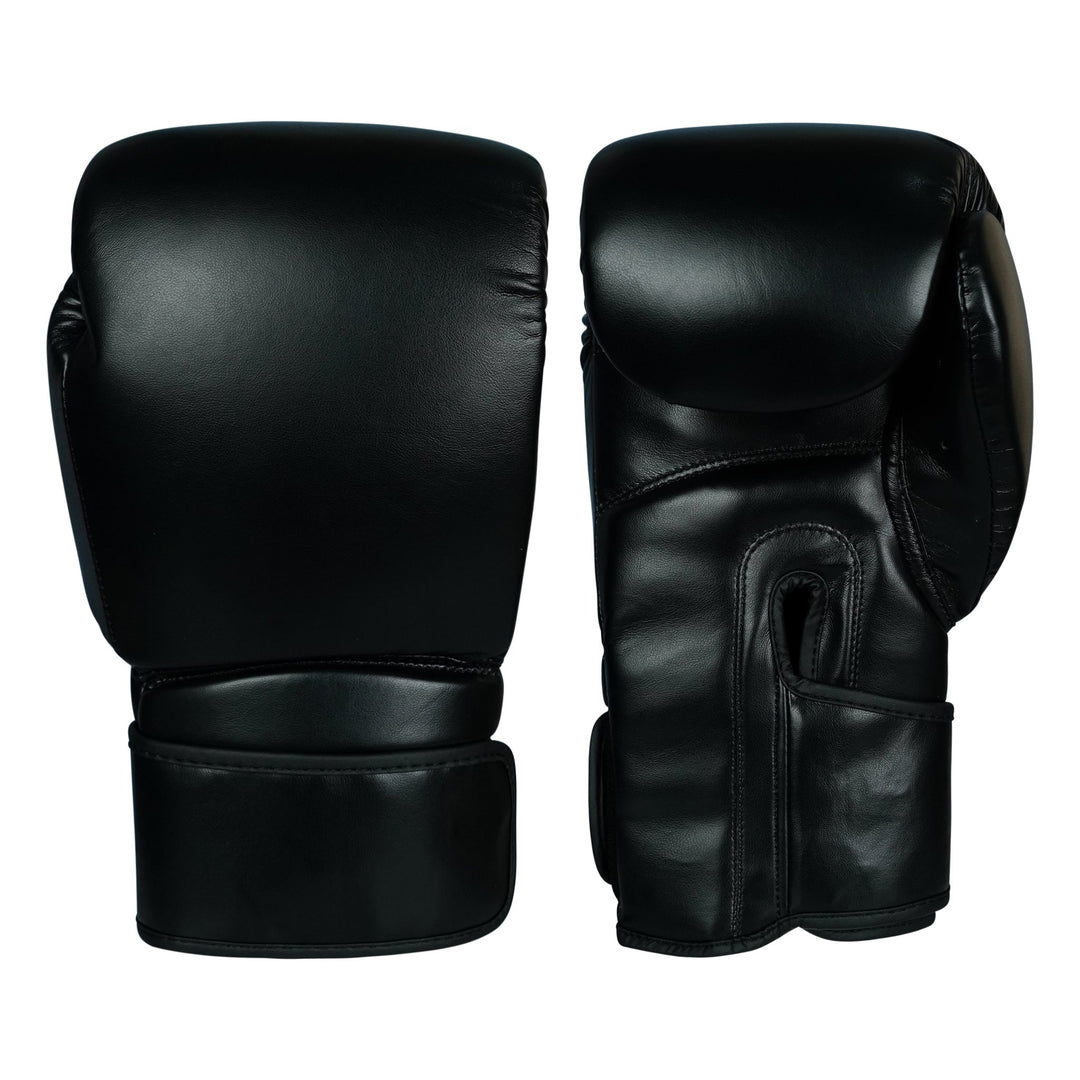 Basic Black PU Leather Boxing Gloves - Summo Sports