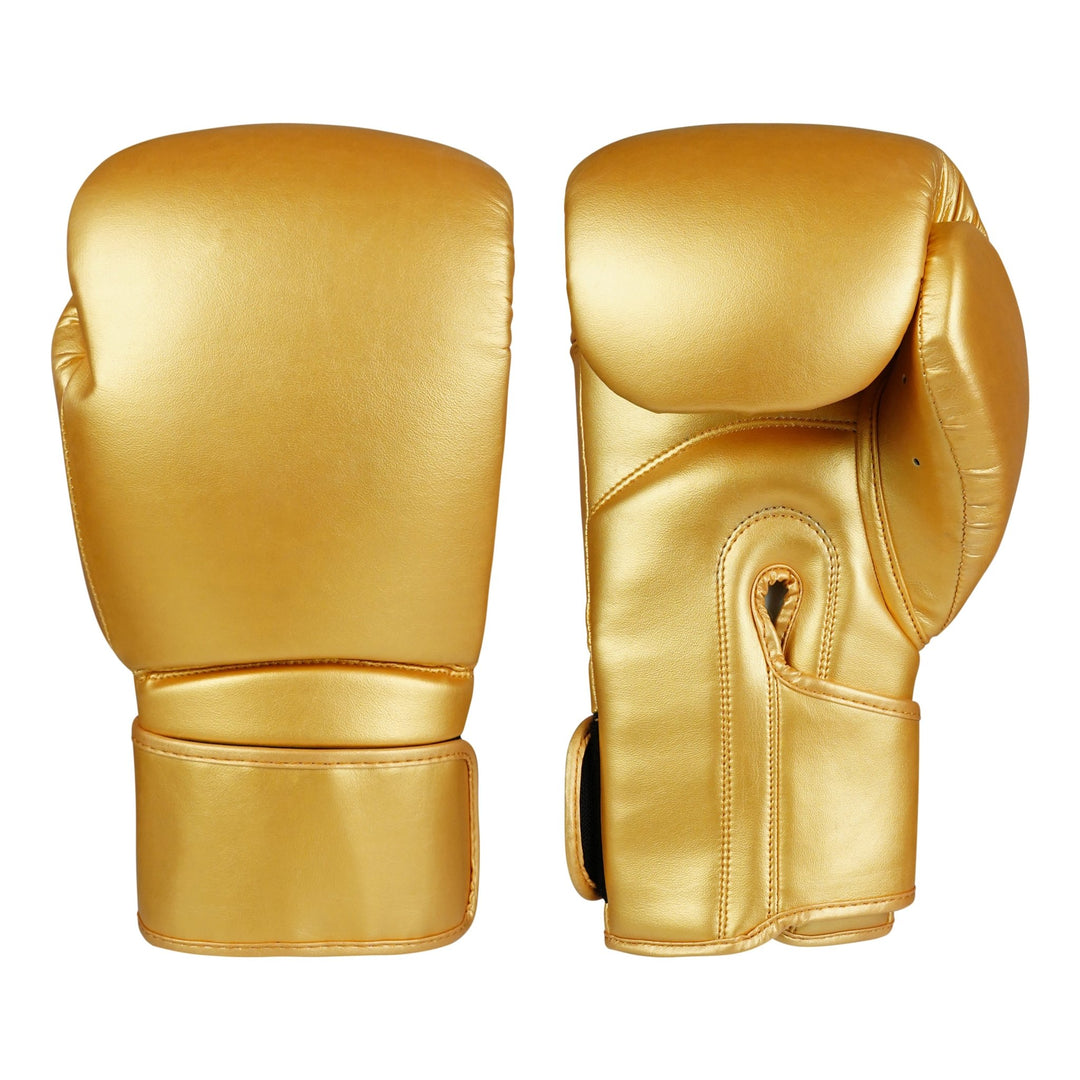 Basic Golden PU Leather Boxing Gloves - Summo Sports