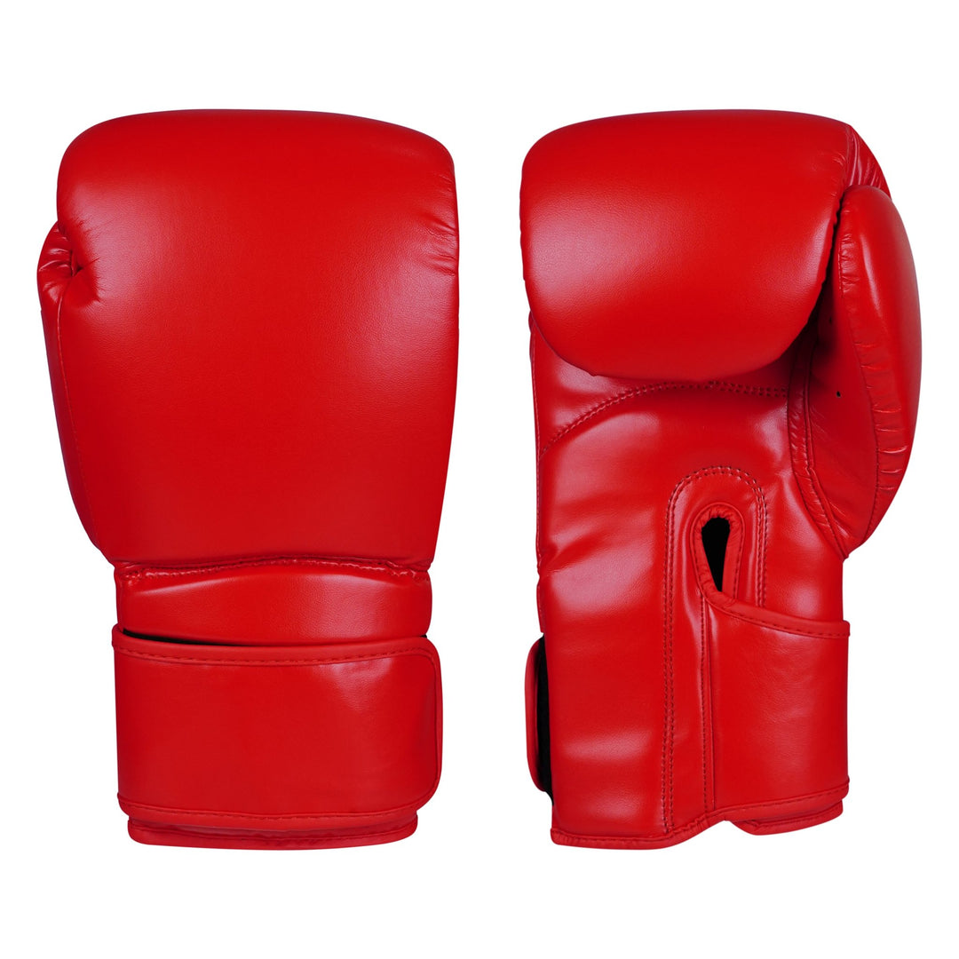 Basic Red PU Leather Boxing Gloves - Summo Sports