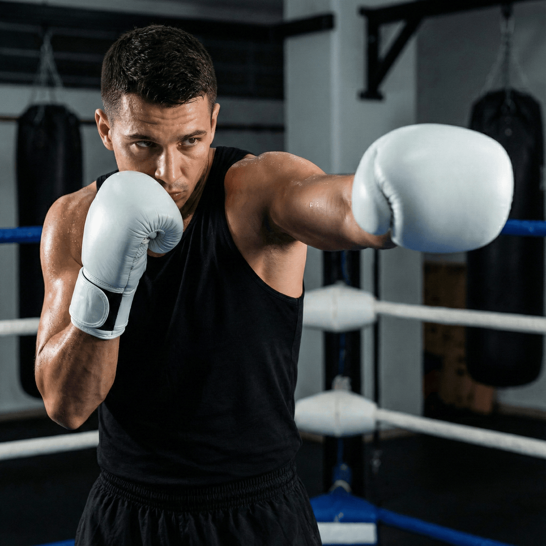 Basic White Genuine Leather Boxing Gloves - Summo Sports