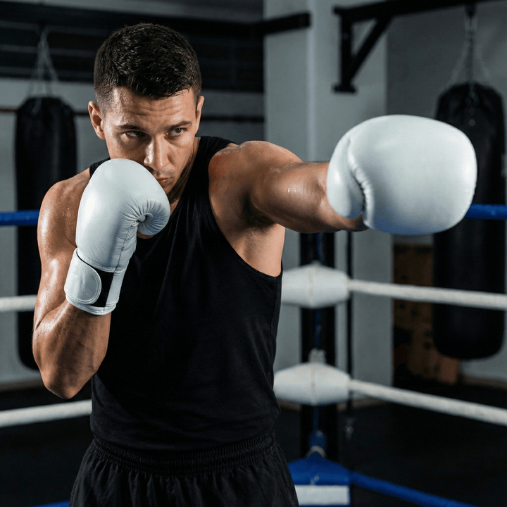 Basic White Genuine Leather Boxing Gloves - Summo Sports